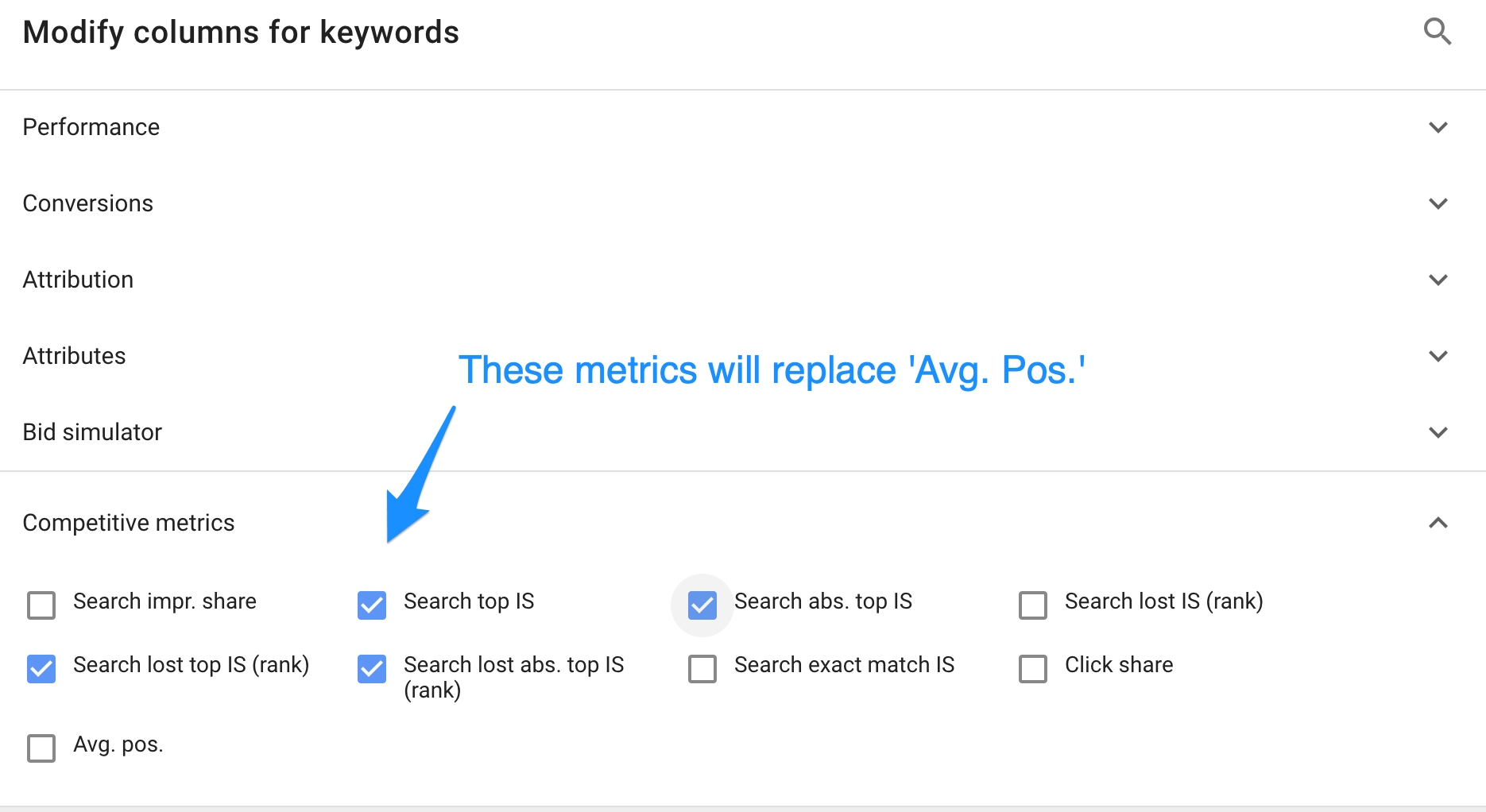 replace avg position