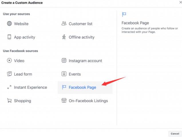 Facebook广告：如何针对和页面互动的受众设置自定义受众