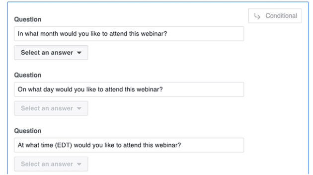 如何创建条件答案的Facebook潜在客户表单广告