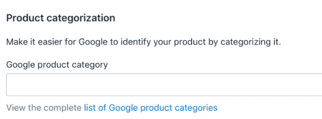 如何在Shopify中添加谷歌产品分类