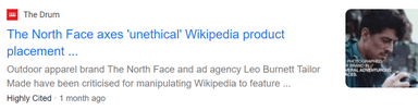 The North Face的争议性SEO策略 - 维基百科作弊手法