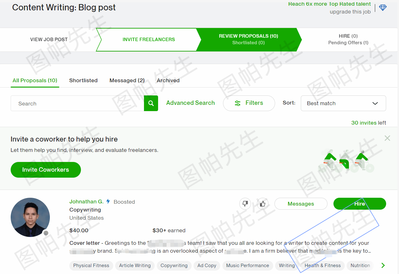 谷歌SEO：如何使用upwork找到写手