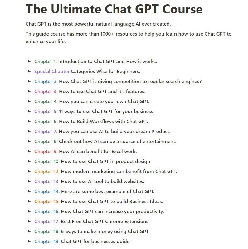 免费的ChatGPT课程