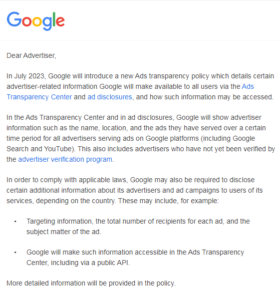谷歌推出的广告透明度更新，一不小心就暴露了你的公司业务！